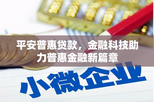 普陀平安普惠贷款，金融科技助力普惠金融新篇章