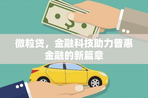 普陀微粒贷，金融科技助力普惠金融的新篇章