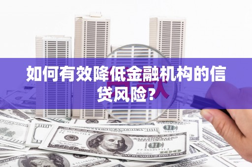 普陀如何有效降低金融机构的信贷风险？