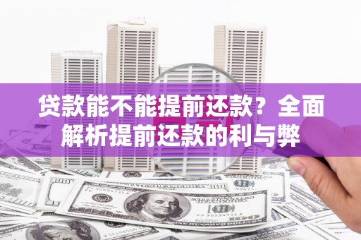 普陀贷款能不能提前还款？全面解析提前还款的利与弊