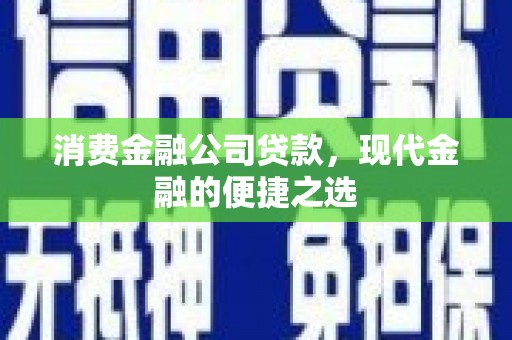 普陀消费金融公司贷款，现代金融的便捷之选