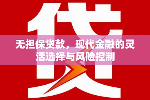 普陀无担保贷款，现代金融的灵活选择与风险控制