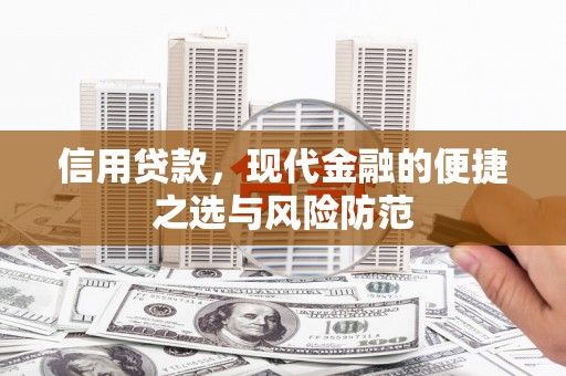 普陀信用贷款，现代金融的便捷之选与风险防范