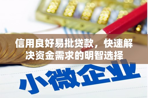 普陀信用良好易批贷款，快速解决资金需求的明智选择
