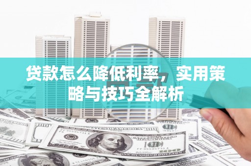 普陀贷款怎么降低利率，实用策略与技巧全解析