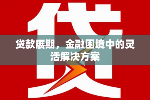 普陀贷款展期，金融困境中的灵活解决方案