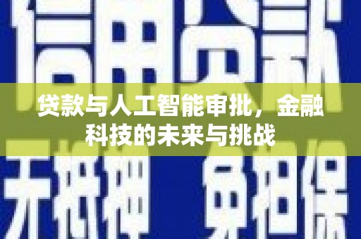 普陀贷款与人工智能审批，金融科技的未来与挑战