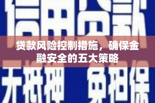 普陀贷款风险控制措施，确保金融安全的五大策略