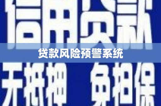 普陀贷款风险预警系统